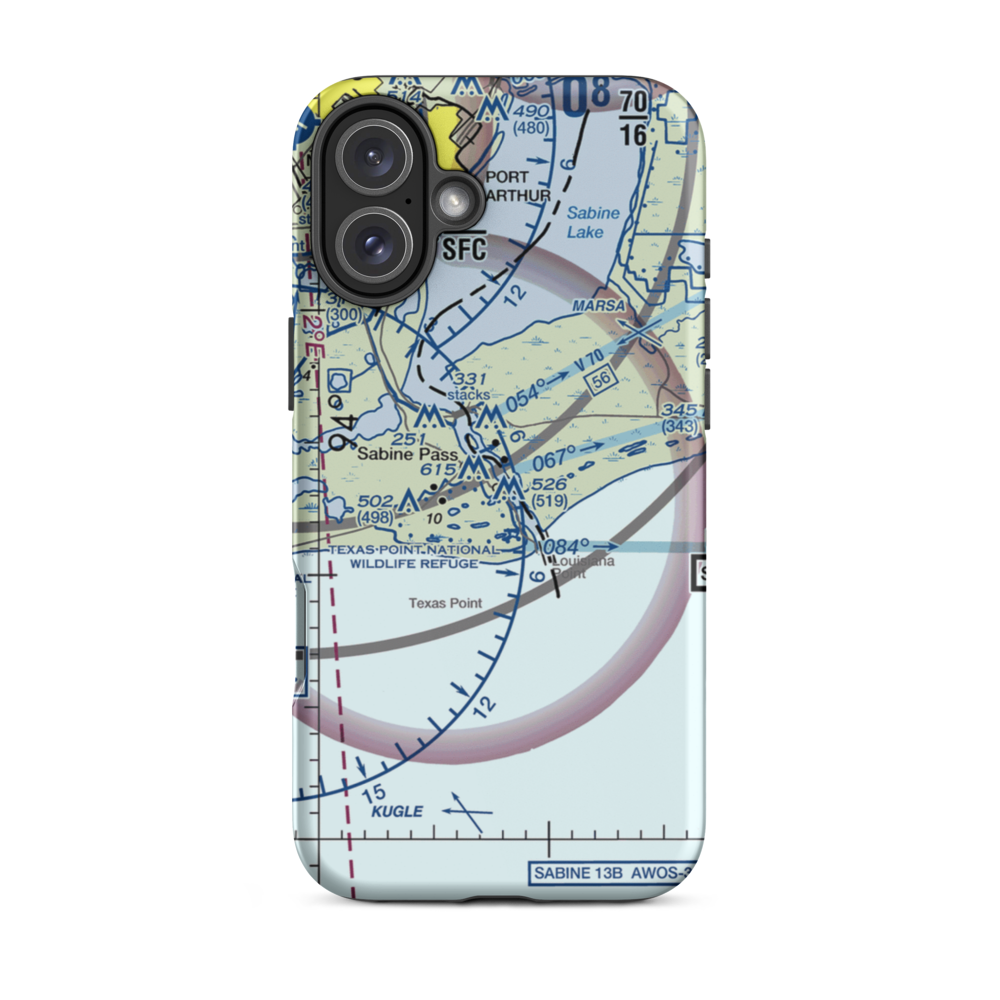 Texas Menhaden Strip (XS76) VFR Sectional  Tough iPhone Case iPhone 16 Plus model shown