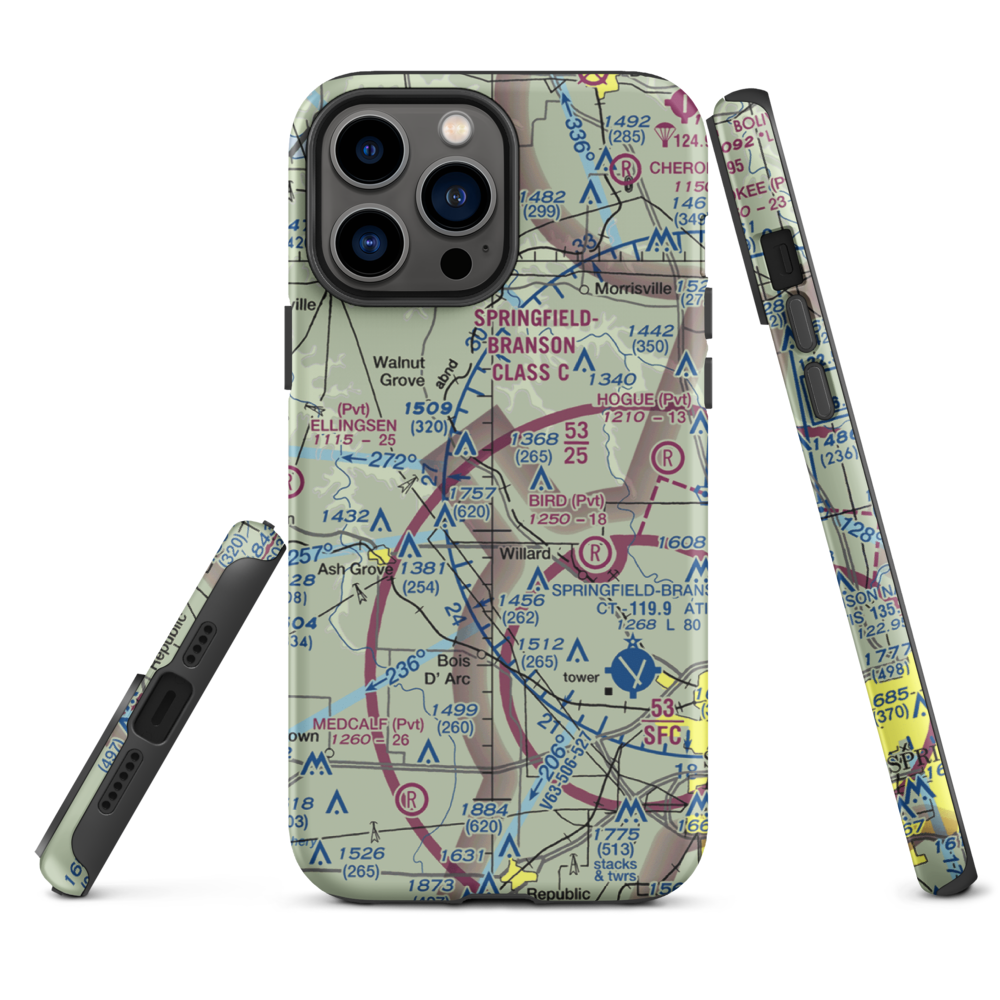 Textor Airport (41MO) VFR Sectional  Tough iPhone Case iPhone 13 Pro Max model shown