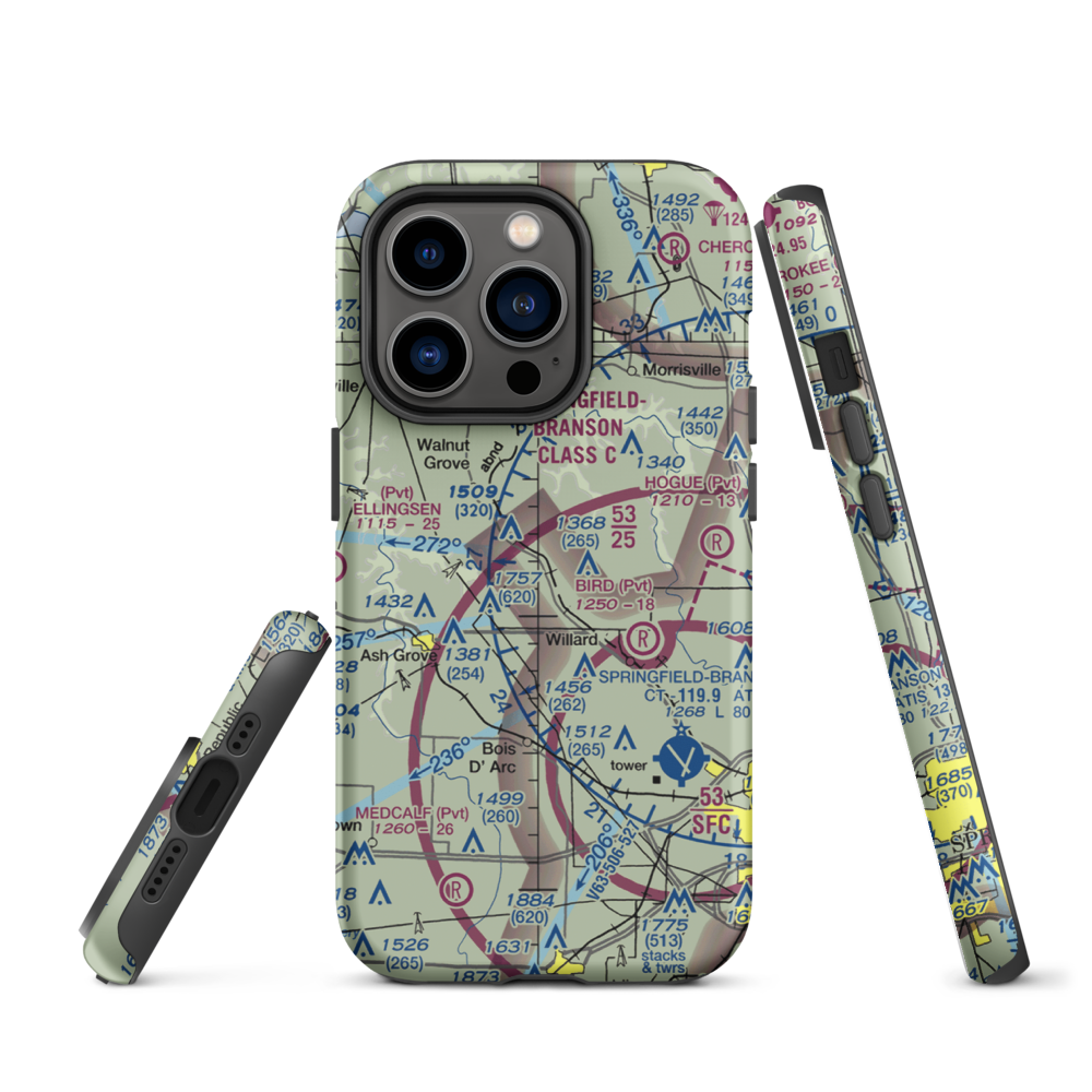 Textor Airport (41MO) VFR Sectional  Tough iPhone Case iPhone 14 Pro model shown