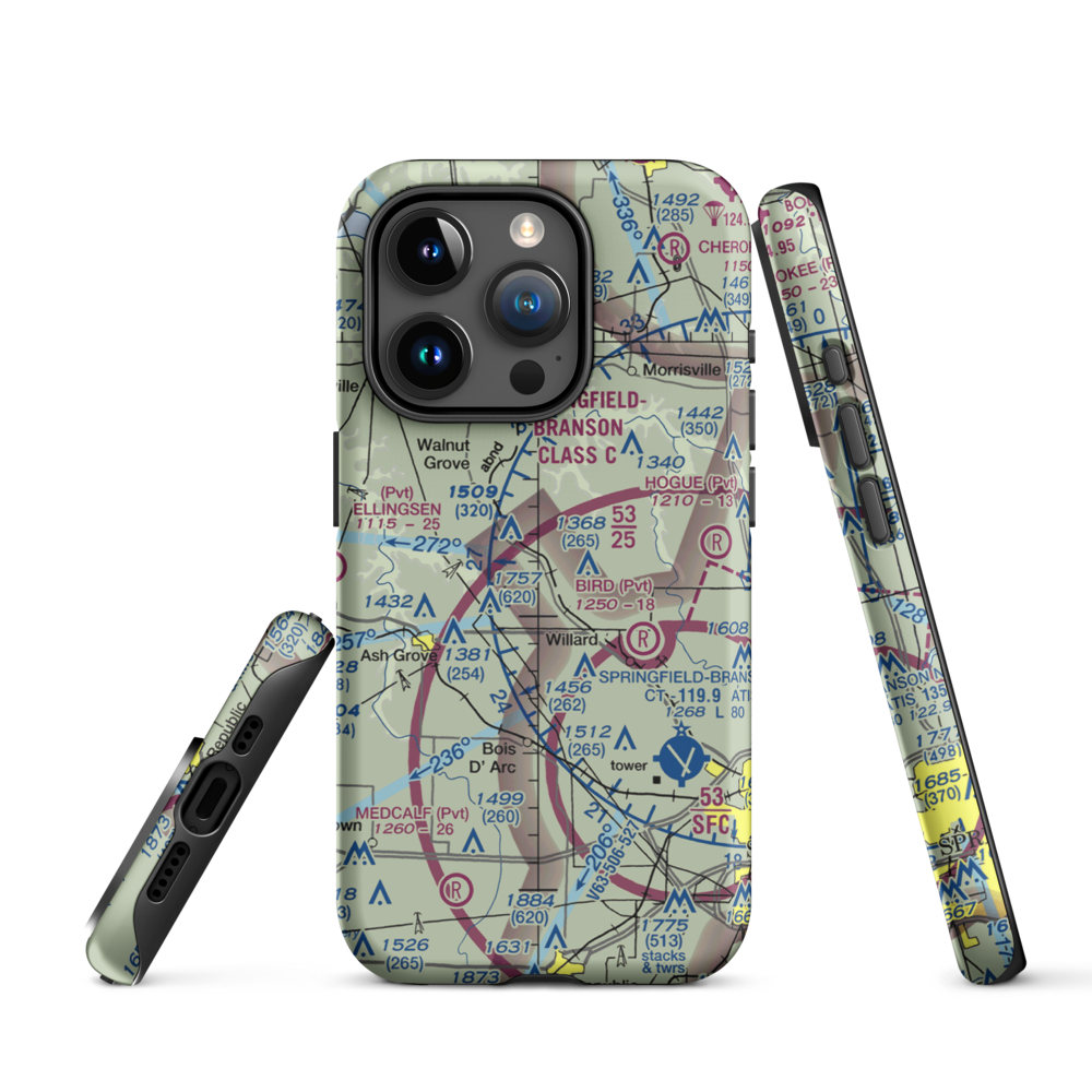 Textor Airport (41MO) VFR Sectional  Tough iPhone Case iPhone 15 Pro model shown