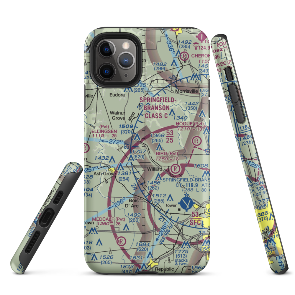 Textor Airport (41MO) VFR Sectional  Tough iPhone Case iPhone 11 Pro Max model shown
