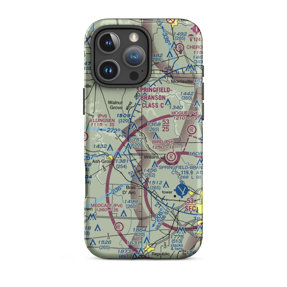 Textor Airport (41MO) VFR Sectional  Tough iPhone Case iPhone 16 Pro Max model shown