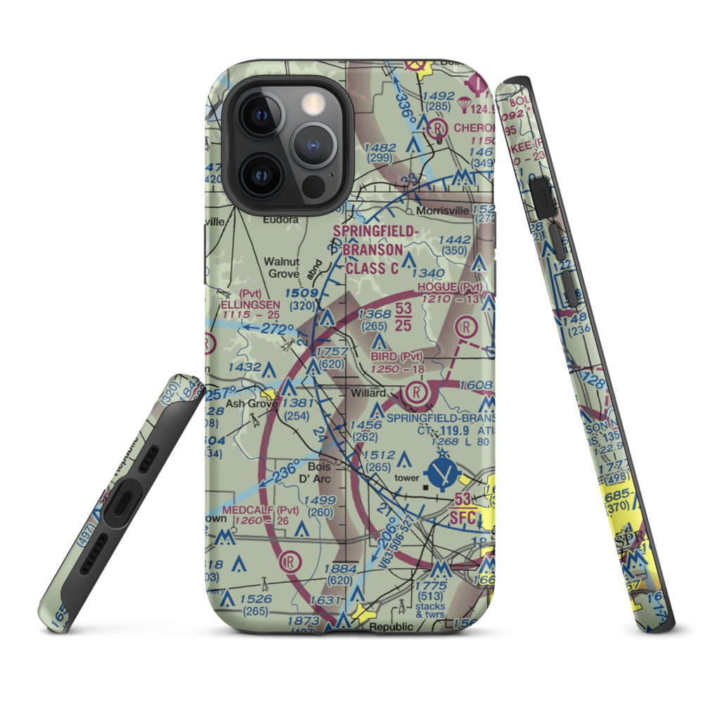 Textor Airport (41MO) VFR Sectional  Tough iPhone Case iPhone 12 Pro Max model shown