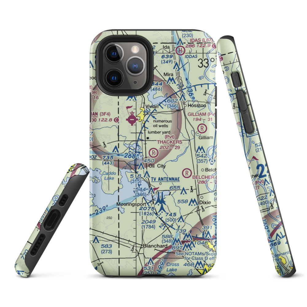 Thackers Airport (5F8) VFR Sectional  Tough iPhone Case iPhone 11 Pro model shown
