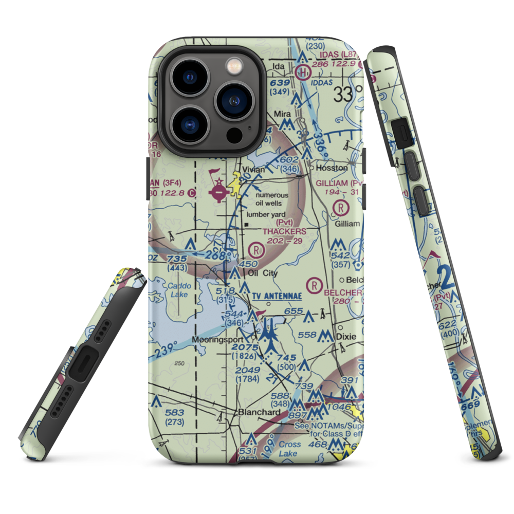 Thackers Airport (5F8) VFR Sectional  Tough iPhone Case iPhone 13 Pro Max model shown