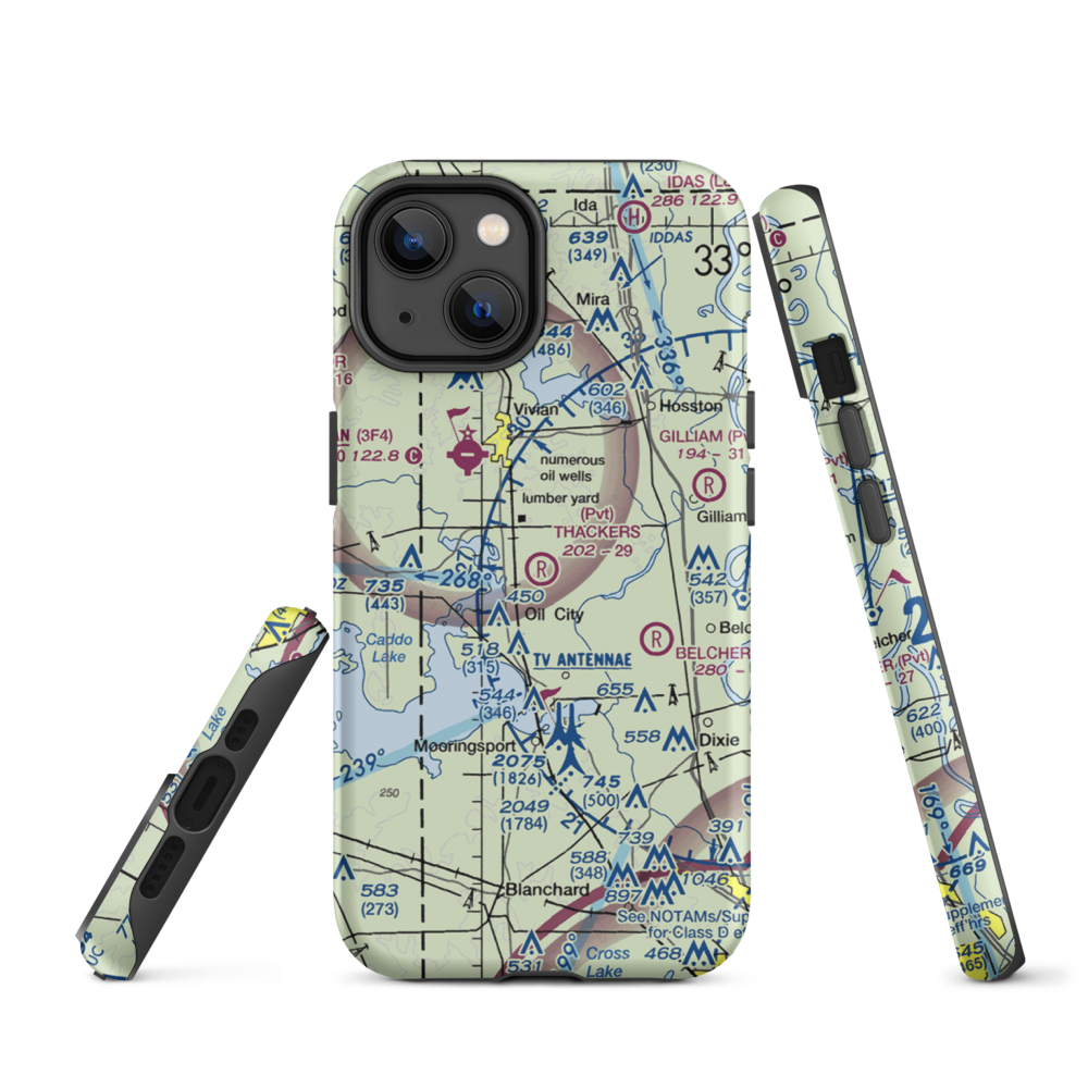 Thackers Airport (5F8) VFR Sectional  Tough iPhone Case iPhone 14 model shown