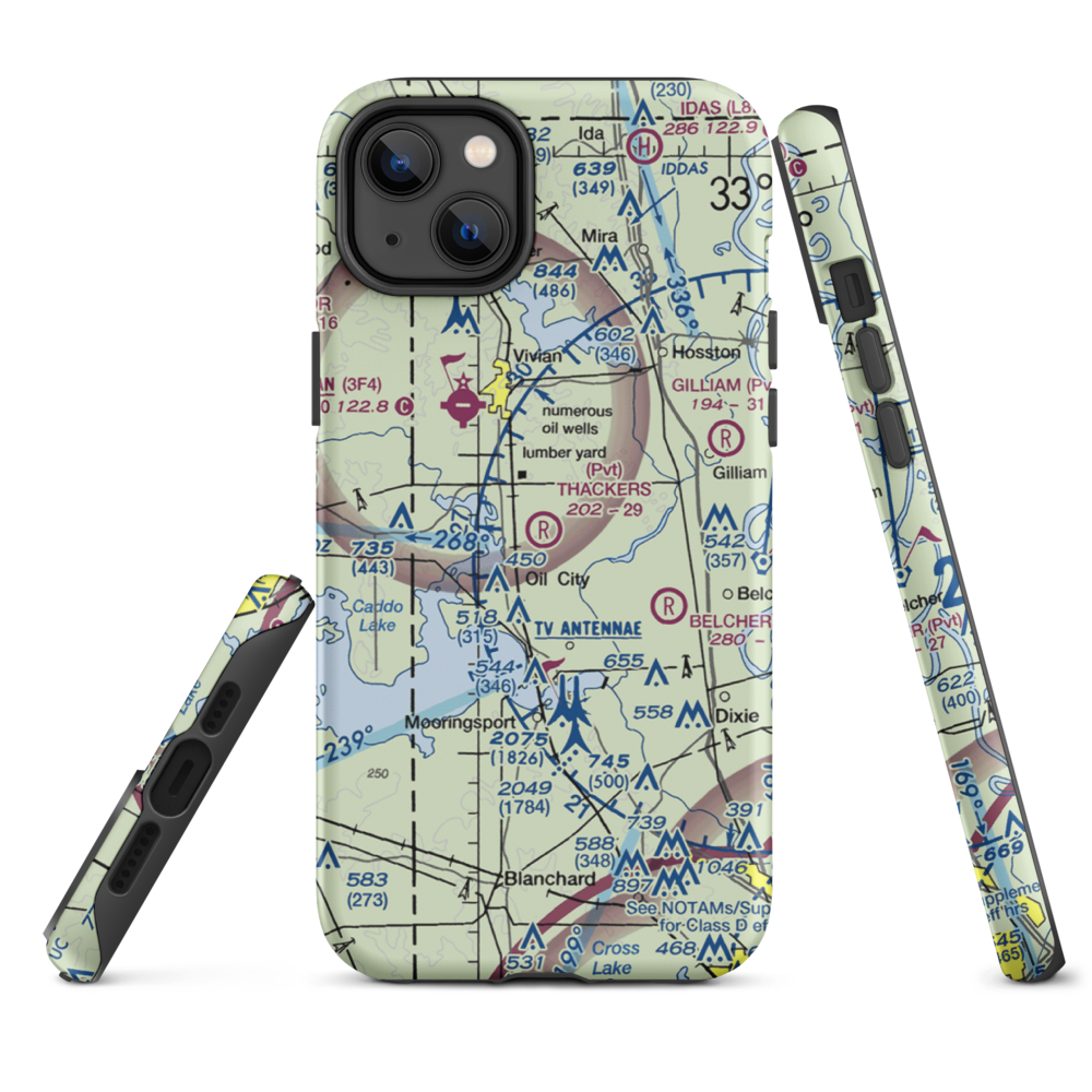 Thackers Airport (5F8) VFR Sectional  Tough iPhone Case iPhone 14 Plus model shown