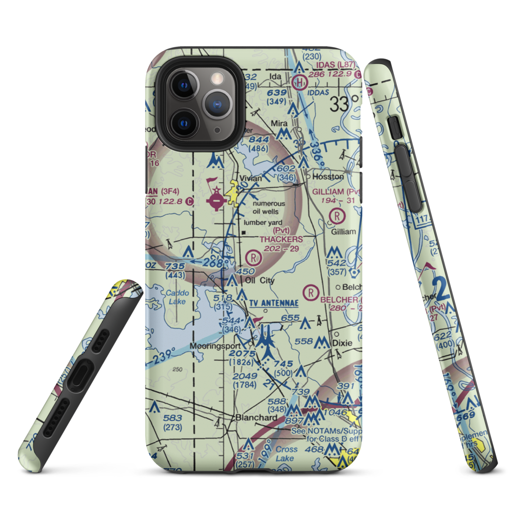 Thackers Airport (5F8) VFR Sectional  Tough iPhone Case iPhone 11 Pro Max model shown