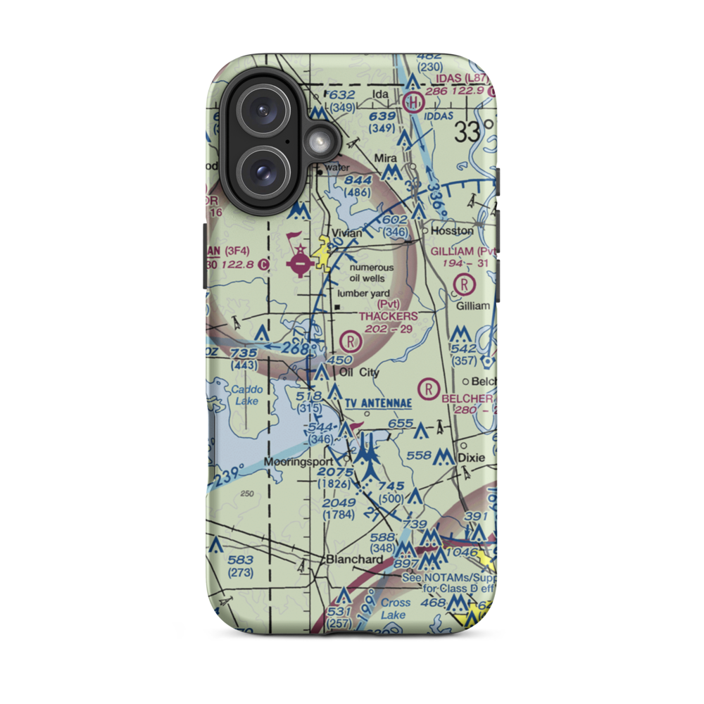 Thackers Airport (5F8) VFR Sectional  Tough iPhone Case iPhone 16 Plus model shown