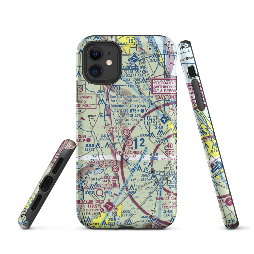 The 2A Ranch Airport (0FD0) VFR Sectional  Tough iPhone Case iPhone 11 model shown