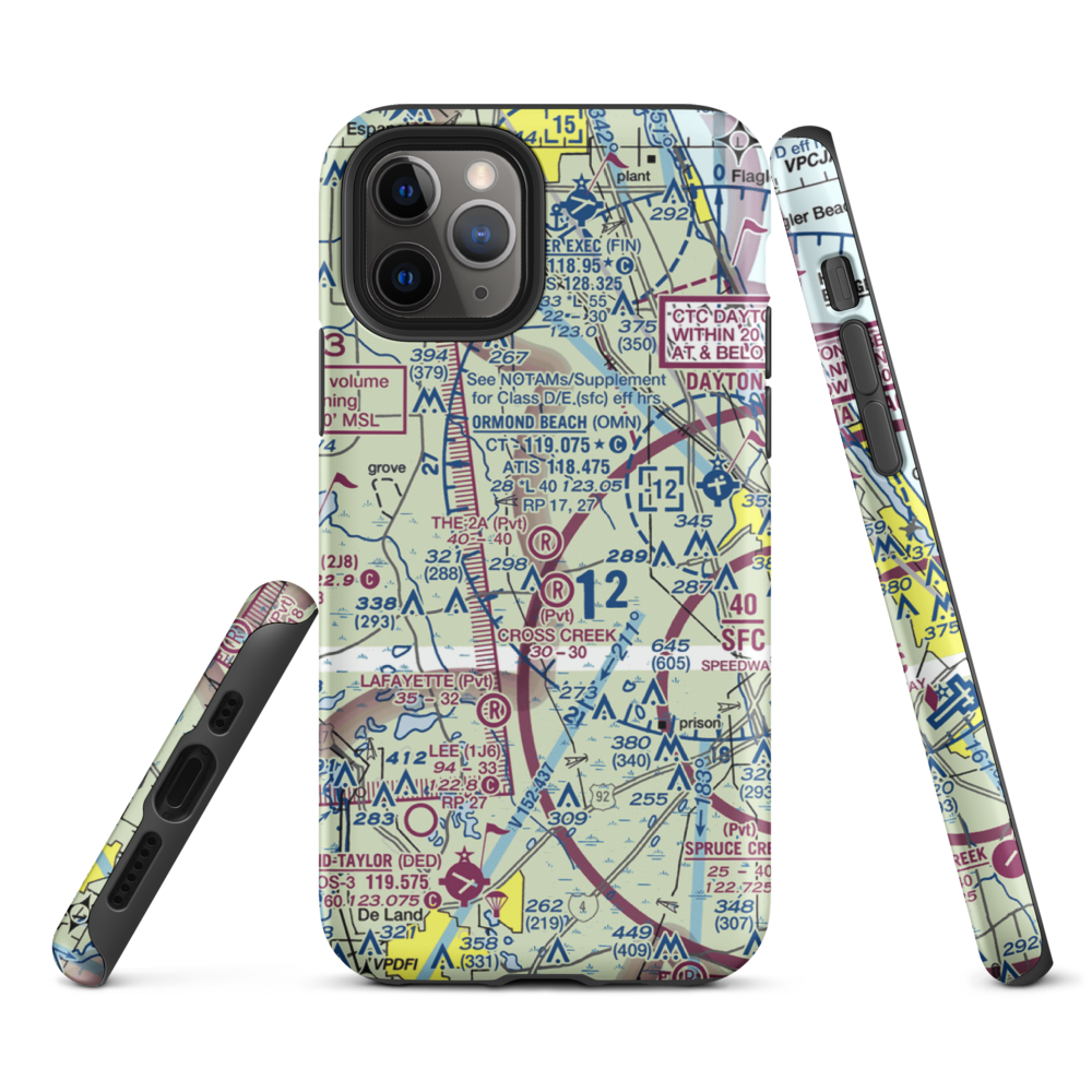 The 2A Ranch Airport (0FD0) VFR Sectional  Tough iPhone Case iPhone 11 Pro model shown