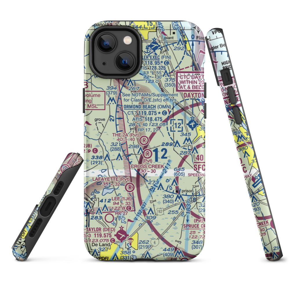 The 2A Ranch Airport (0FD0) VFR Sectional  Tough iPhone Case iPhone 14 Plus model shown