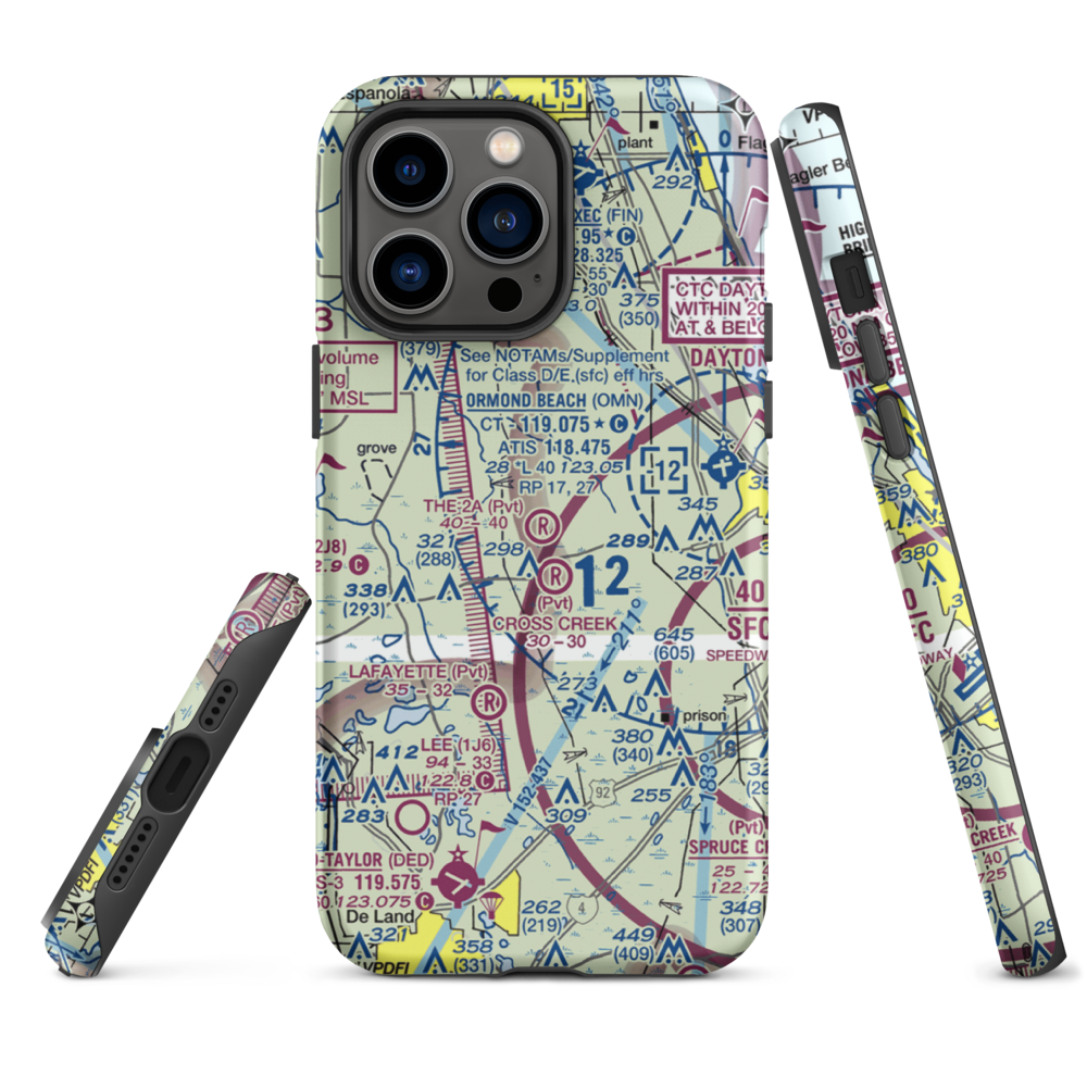 The 2A Ranch Airport (0FD0) VFR Sectional  Tough iPhone Case iPhone 14 Pro Max model shown