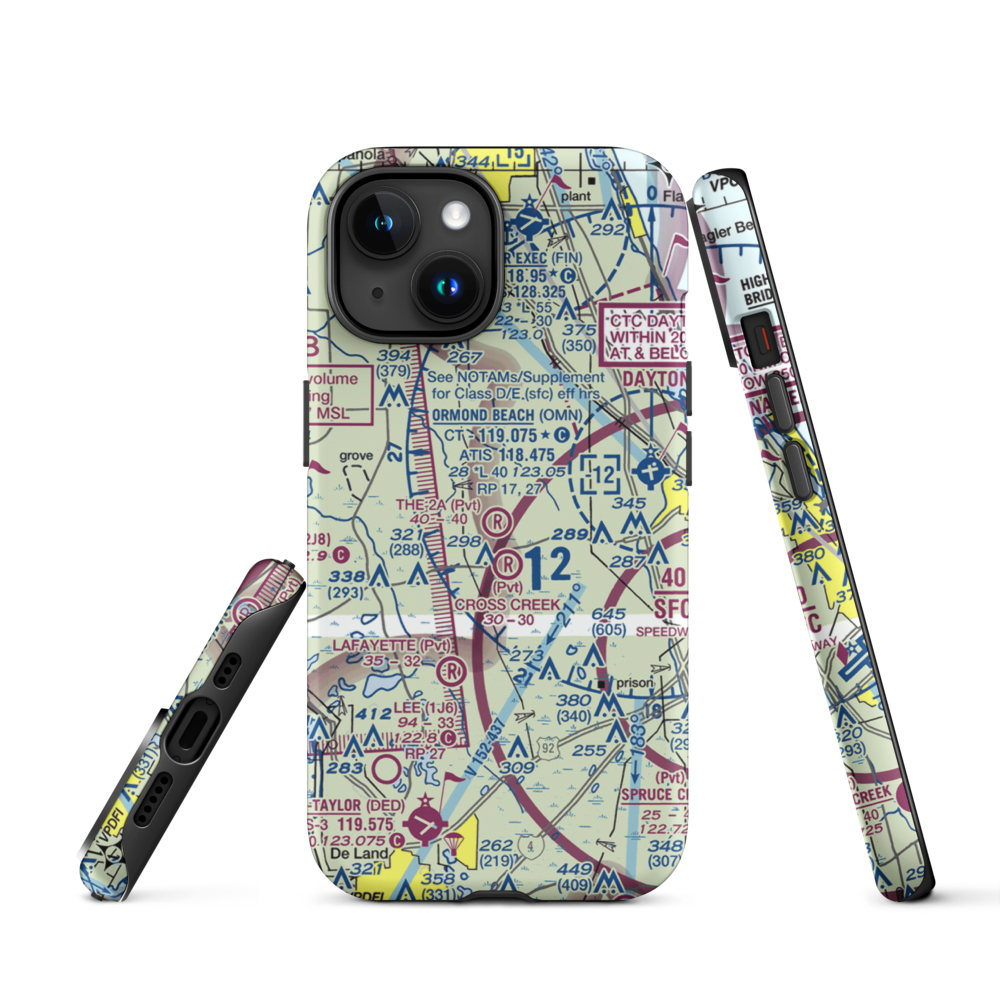 The 2A Ranch Airport (0FD0) VFR Sectional  Tough iPhone Case iPhone 15 model shown