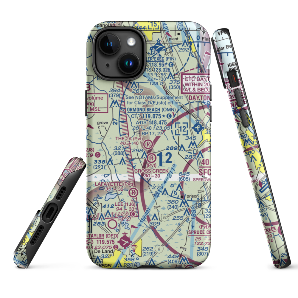 The 2A Ranch Airport (0FD0) VFR Sectional  Tough iPhone Case iPhone 15 Plus model shown