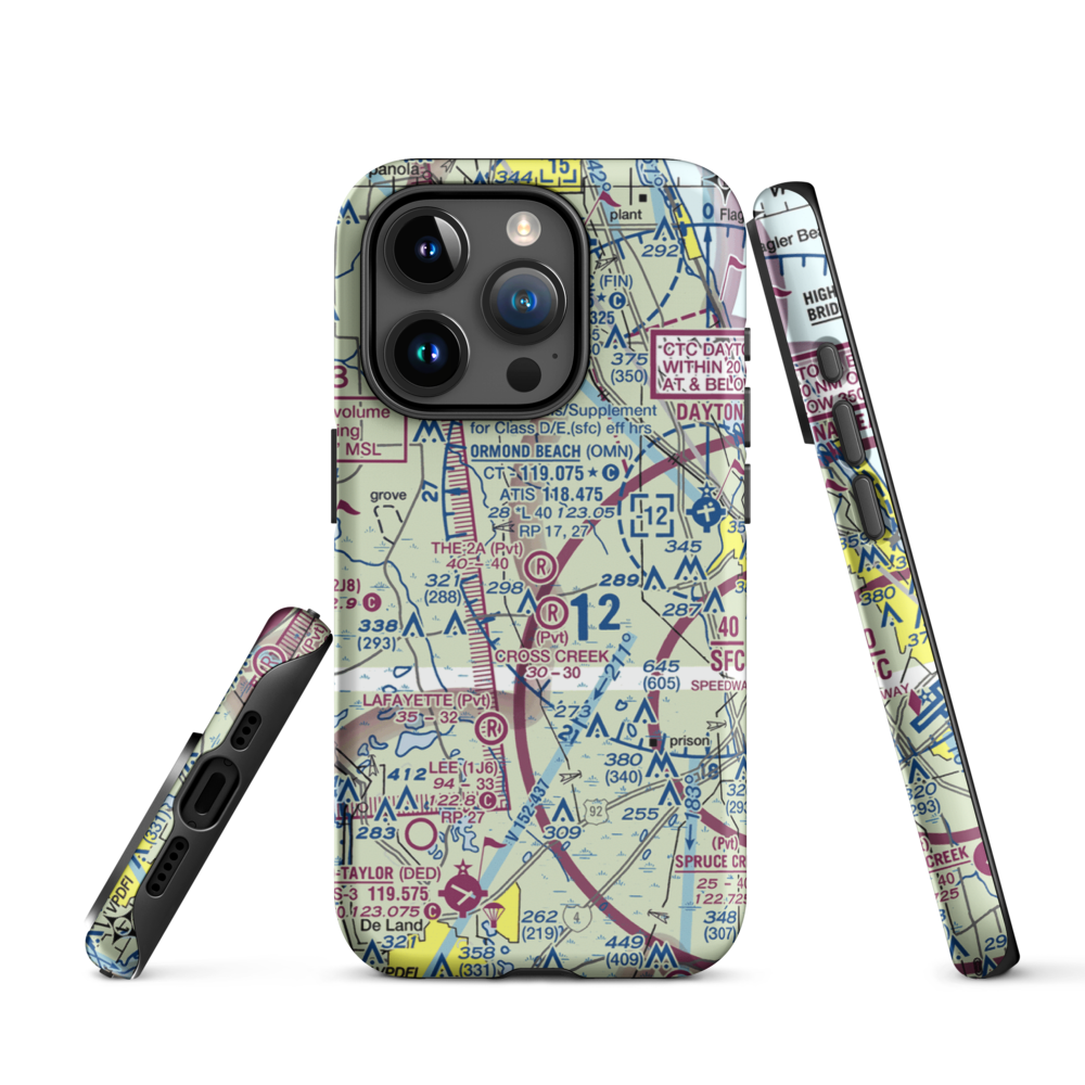 The 2A Ranch Airport (0FD0) VFR Sectional  Tough iPhone Case iPhone 15 Pro model shown