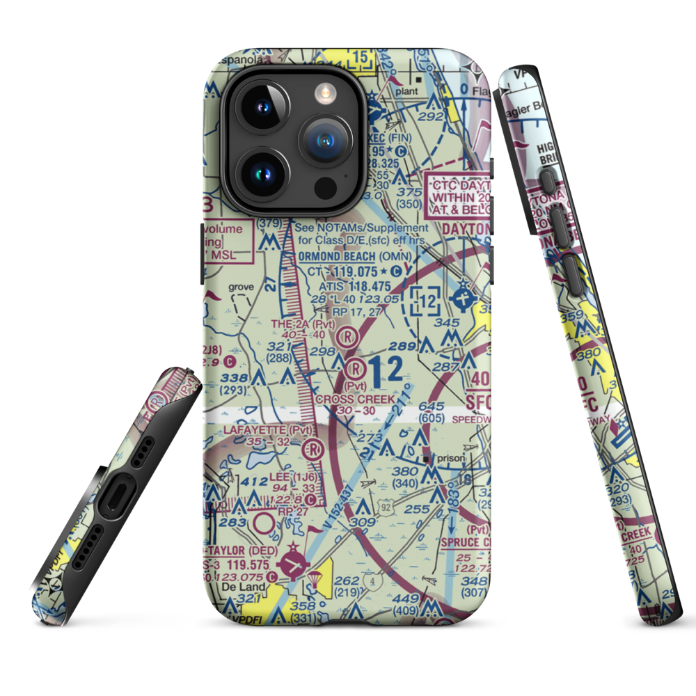 The 2A Ranch Airport (0FD0) VFR Sectional  Tough iPhone Case iPhone 15 Pro Max model shown