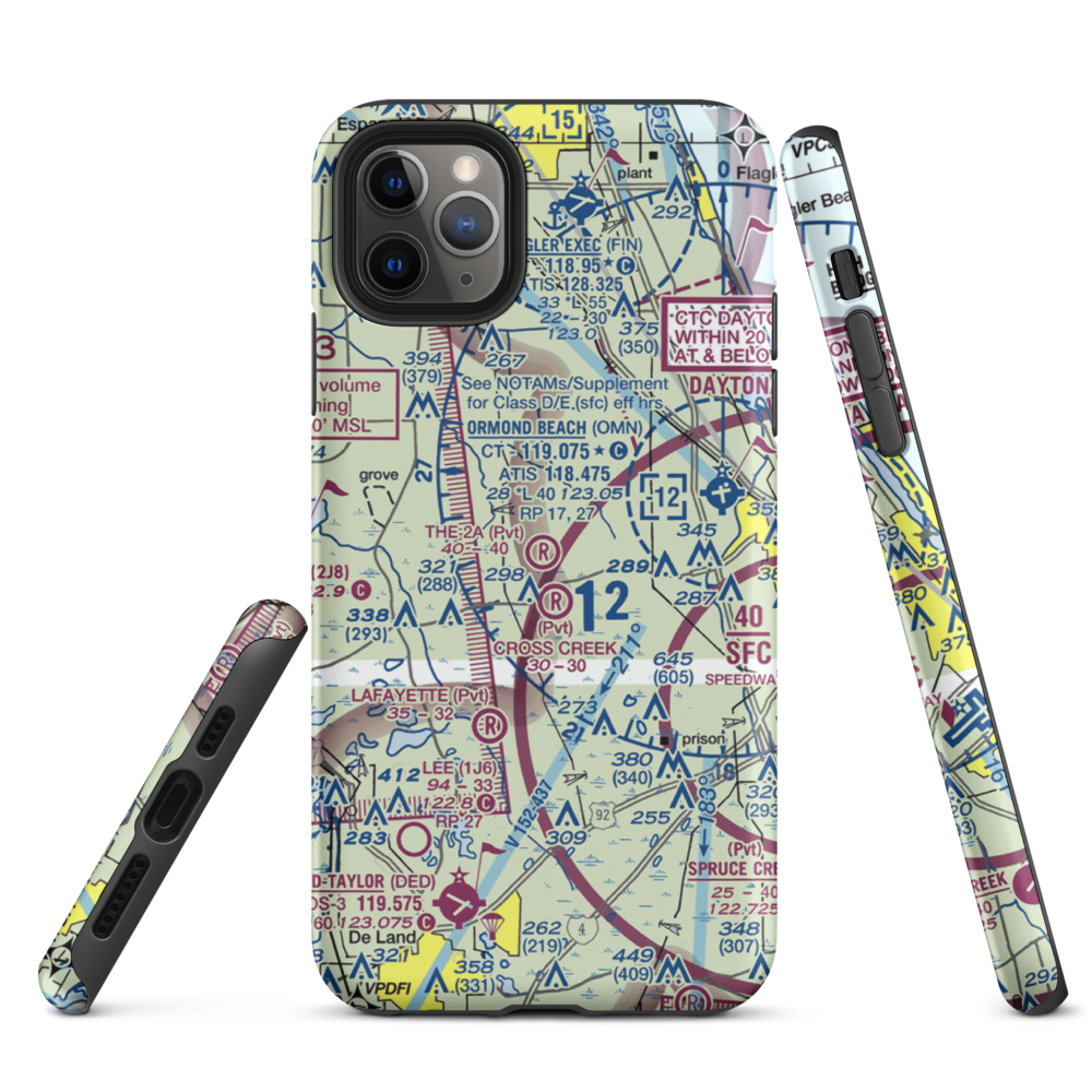 The 2A Ranch Airport (0FD0) VFR Sectional  Tough iPhone Case iPhone 11 Pro Max model shown