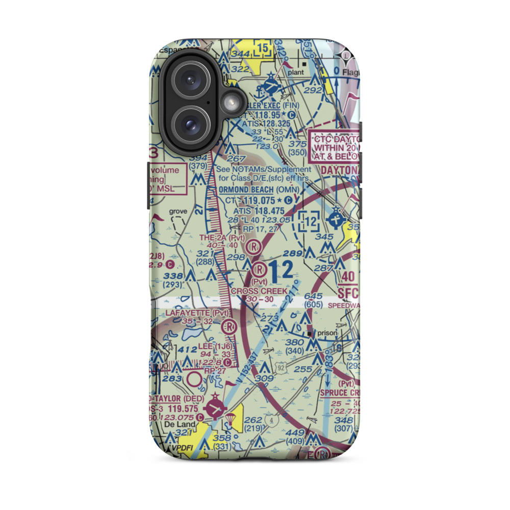 The 2A Ranch Airport (0FD0) VFR Sectional  Tough iPhone Case iPhone 16 Plus model shown