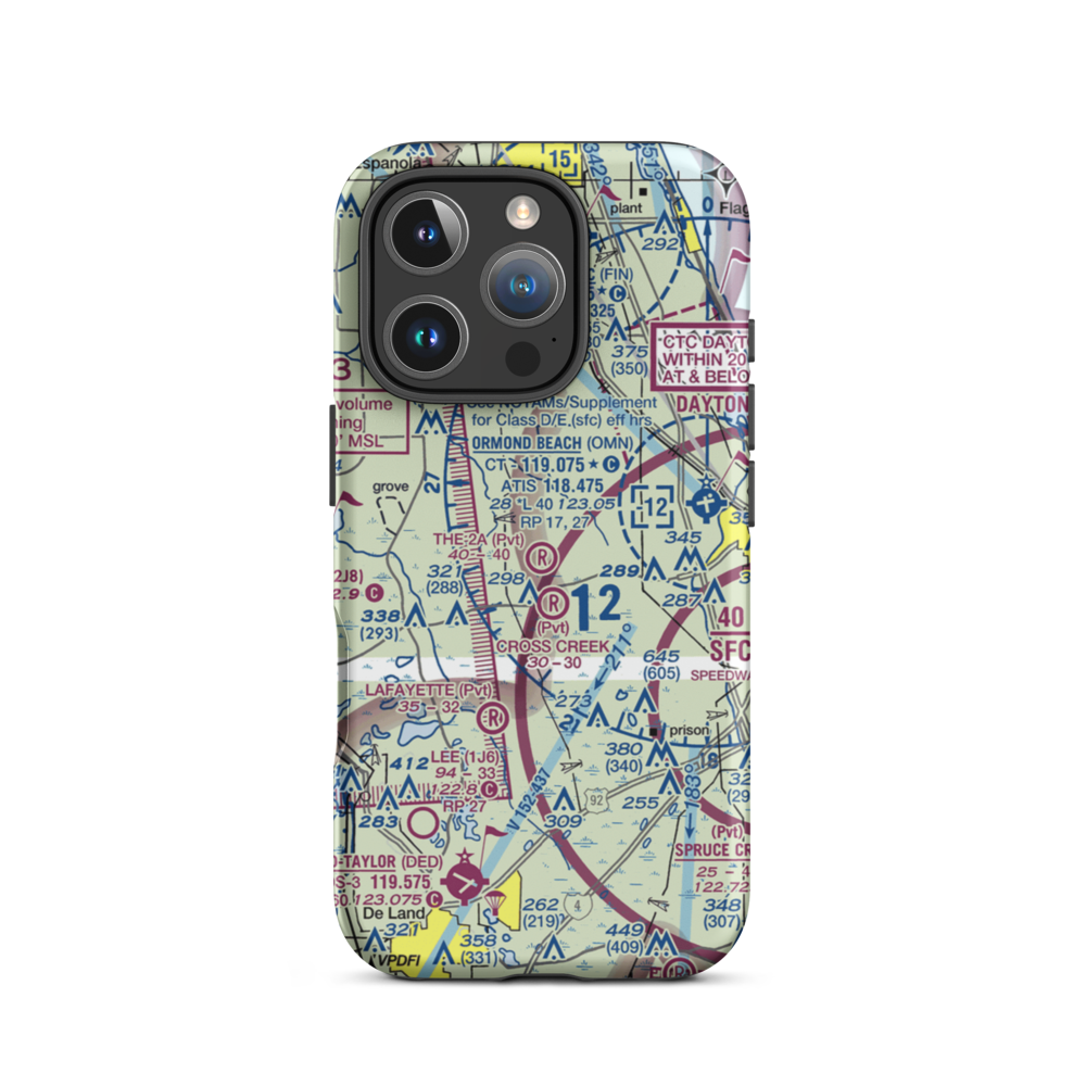 The 2A Ranch Airport (0FD0) VFR Sectional  Tough iPhone Case iPhone 16 Pro model shown