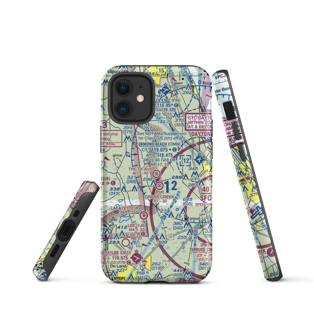 The 2A Ranch Airport (0FD0) VFR Sectional  Tough iPhone Case iPhone 12 mini model shown