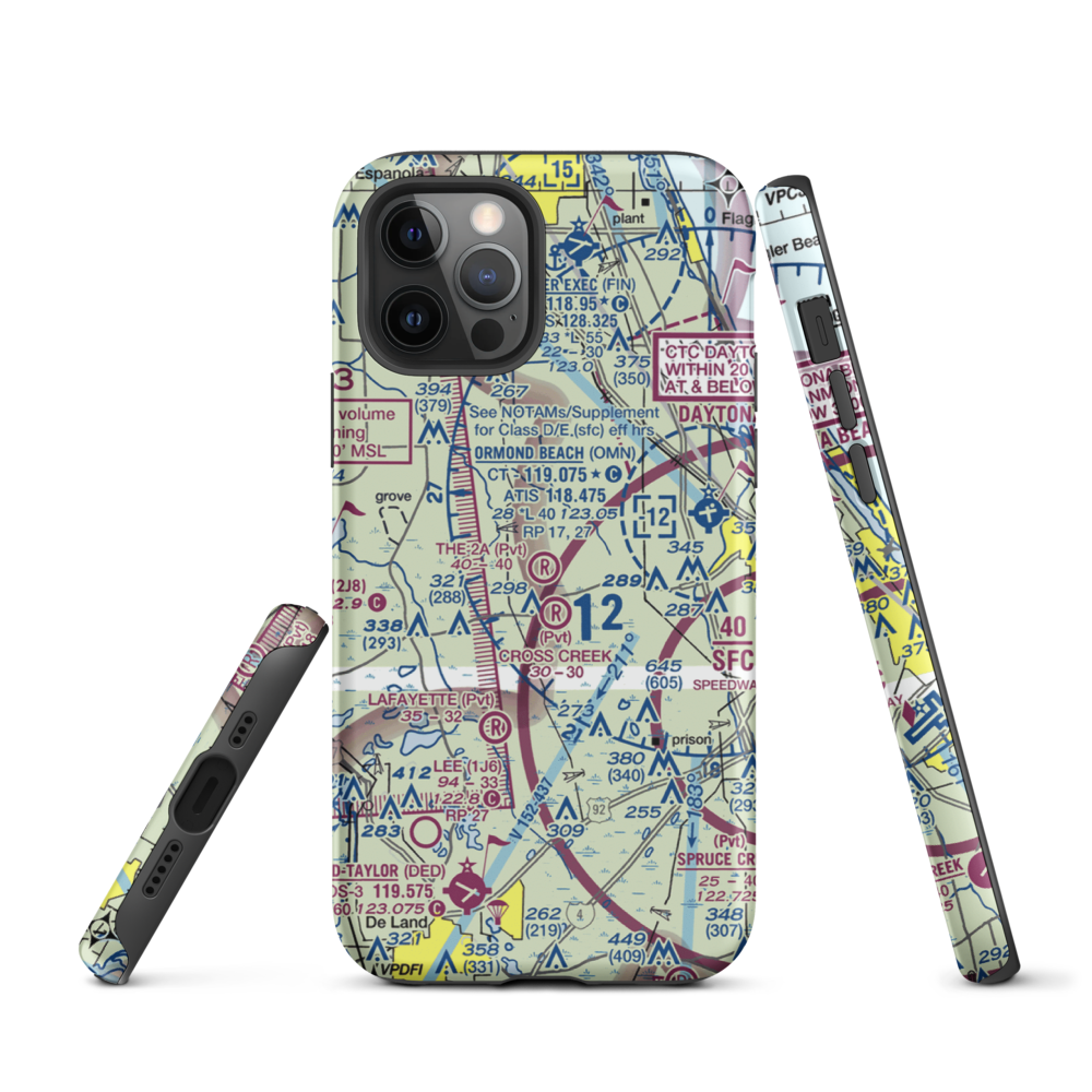 The 2A Ranch Airport (0FD0) VFR Sectional  Tough iPhone Case iPhone 12 Pro model shown