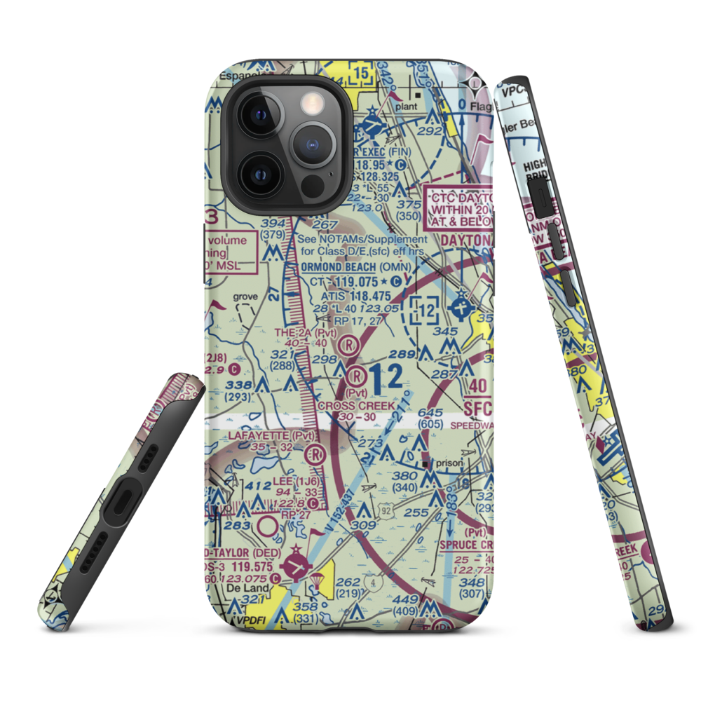 The 2A Ranch Airport (0FD0) VFR Sectional  Tough iPhone Case iPhone 12 Pro Max model shown