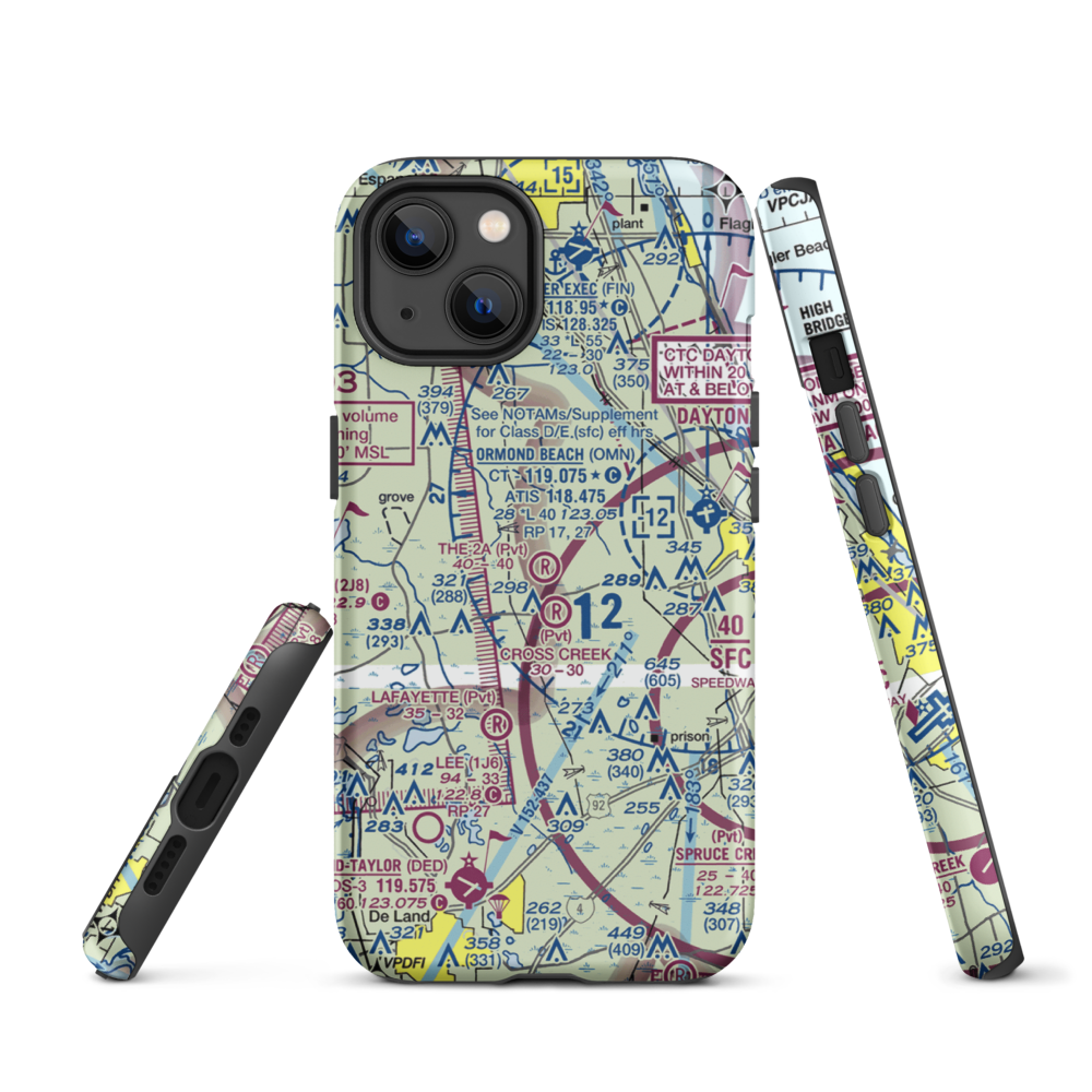 The 2A Ranch Airport (0FD0) VFR Sectional  Tough iPhone Case iPhone 13 model shown