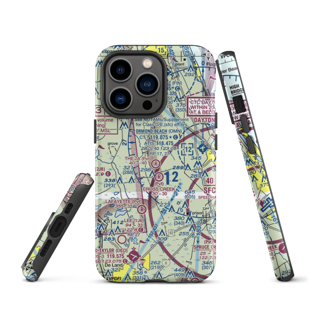 The 2A Ranch Airport (0FD0) VFR Sectional  Tough iPhone Case iPhone 13 Pro model shown