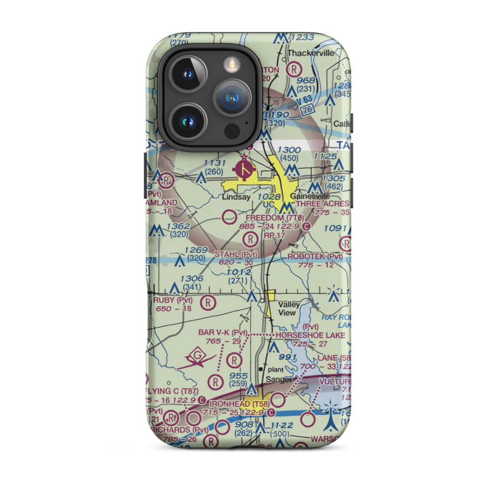 The 88 Airport (XS62) VFR Sectional  Tough iPhone Case iPhone 16 Pro Max model shown