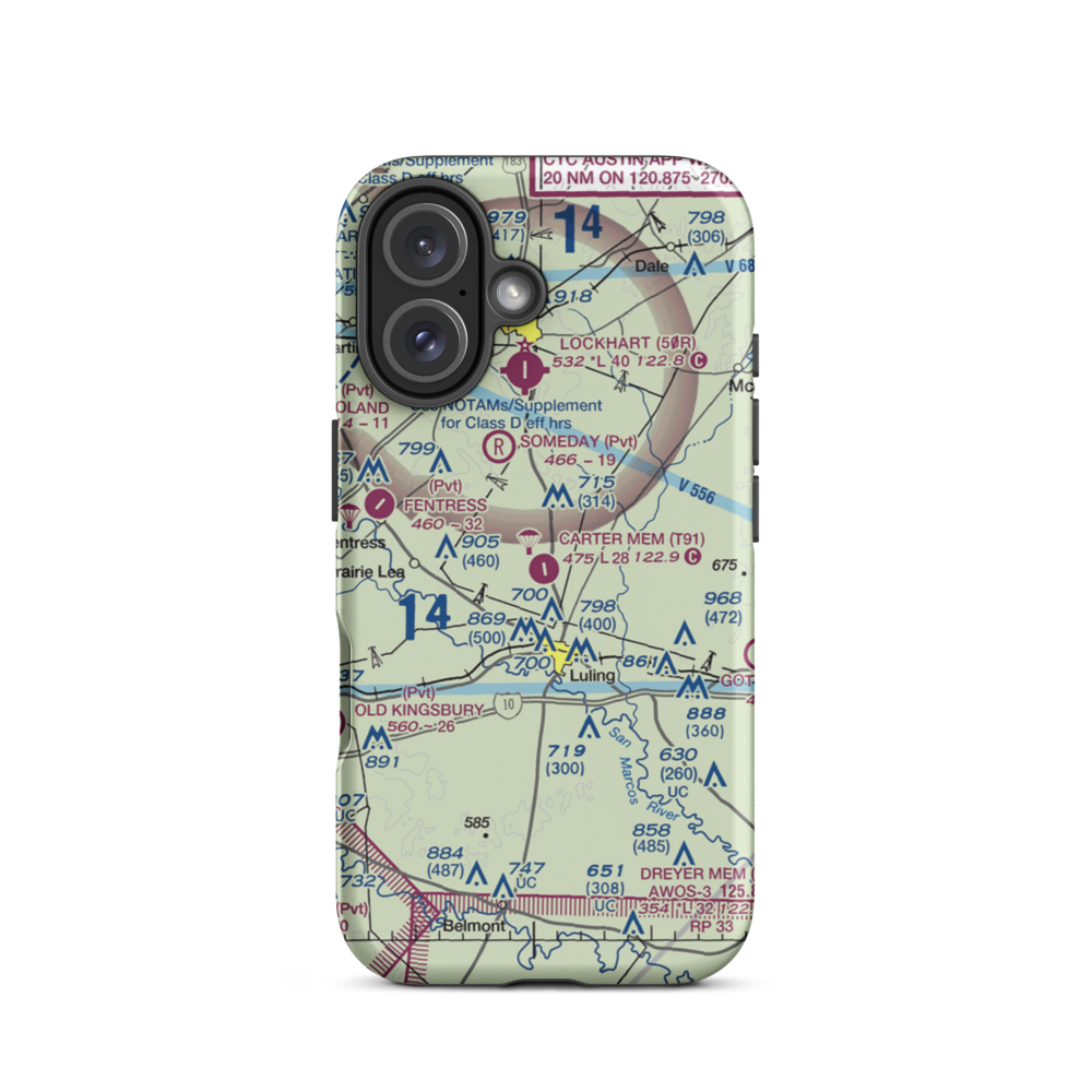 The Carter Memorial Airport (T91) VFR Sectional  Tough iPhone Case iPhone 16 model shown