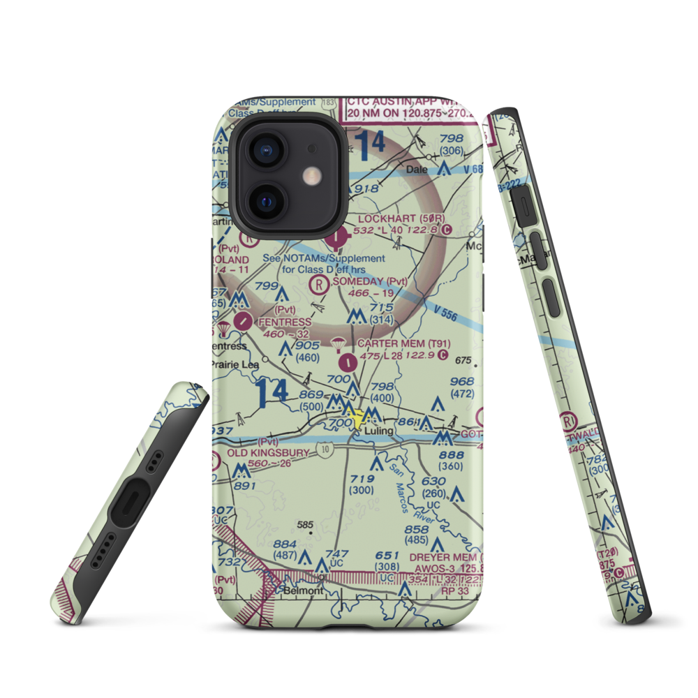 The Carter Memorial Airport (T91) VFR Sectional  Tough iPhone Case iPhone 12 model shown