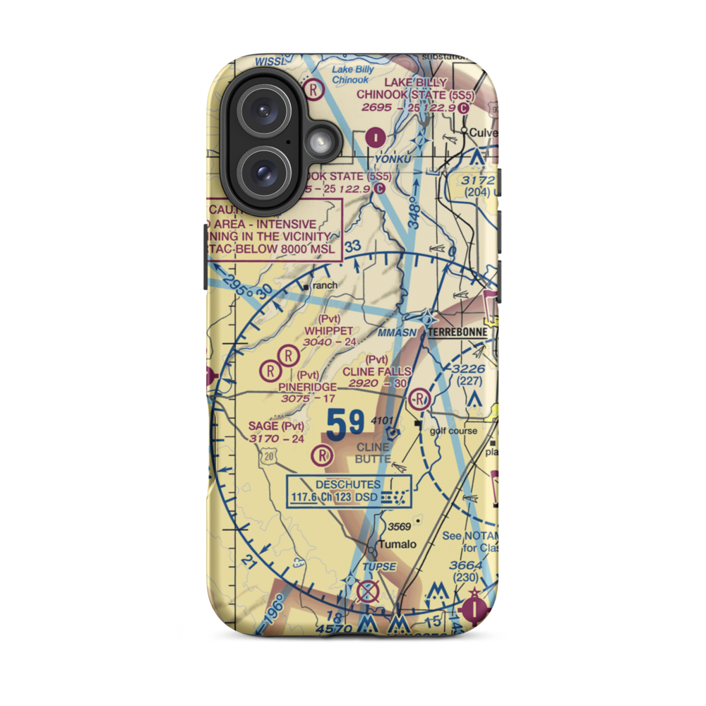 The Citadel Airport (61OR) VFR Sectional  Tough iPhone Case iPhone 16 Plus model shown