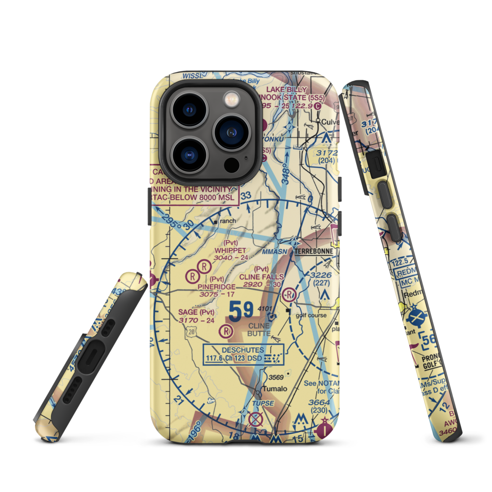 The Citadel Airport (61OR) VFR Sectional  Tough iPhone Case iPhone 13 Pro model shown