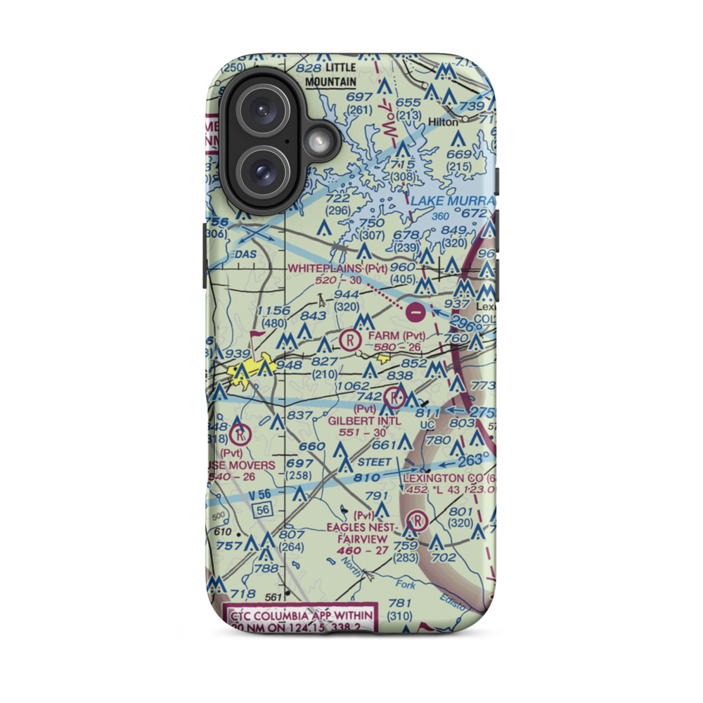 The Farm Airport (24SC) VFR Sectional  Tough iPhone Case iPhone 16 Plus model shown