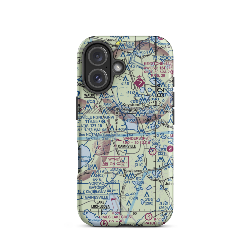 The Flying Horseman Airport (8FD2) VFR Sectional  Tough iPhone Case iPhone 16 model shown
