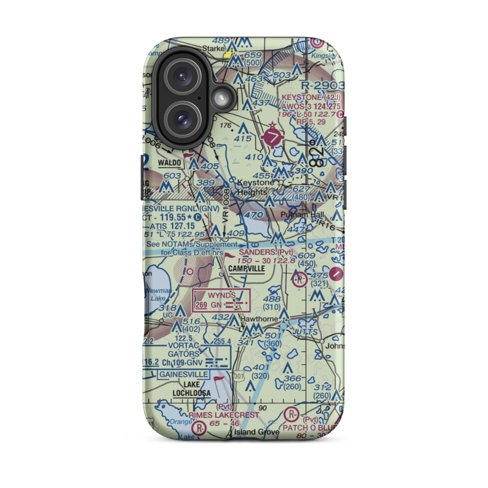 The Flying Horseman Airport (8FD2) VFR Sectional  Tough iPhone Case iPhone 16 Plus model shown
