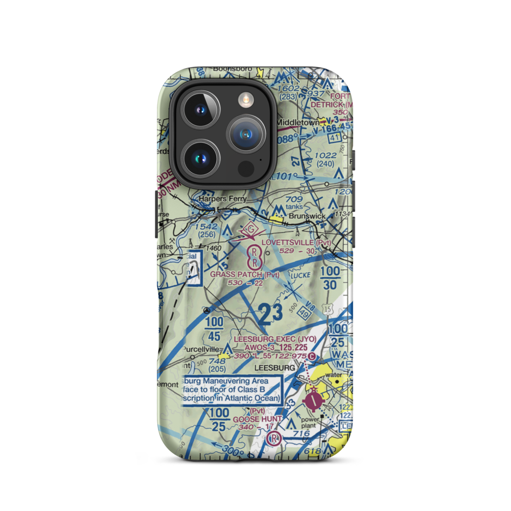 The Grass Patch Airport (VA62) VFR Sectional  Tough iPhone Case iPhone 16 Pro model shown