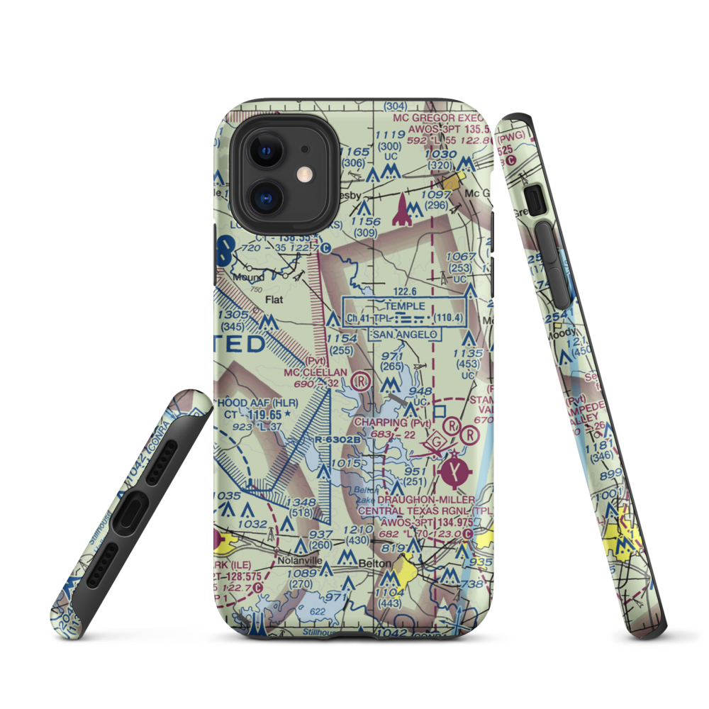 The Grove/Ranch Airport (23TX) VFR Sectional  Tough iPhone Case iPhone 11 model shown