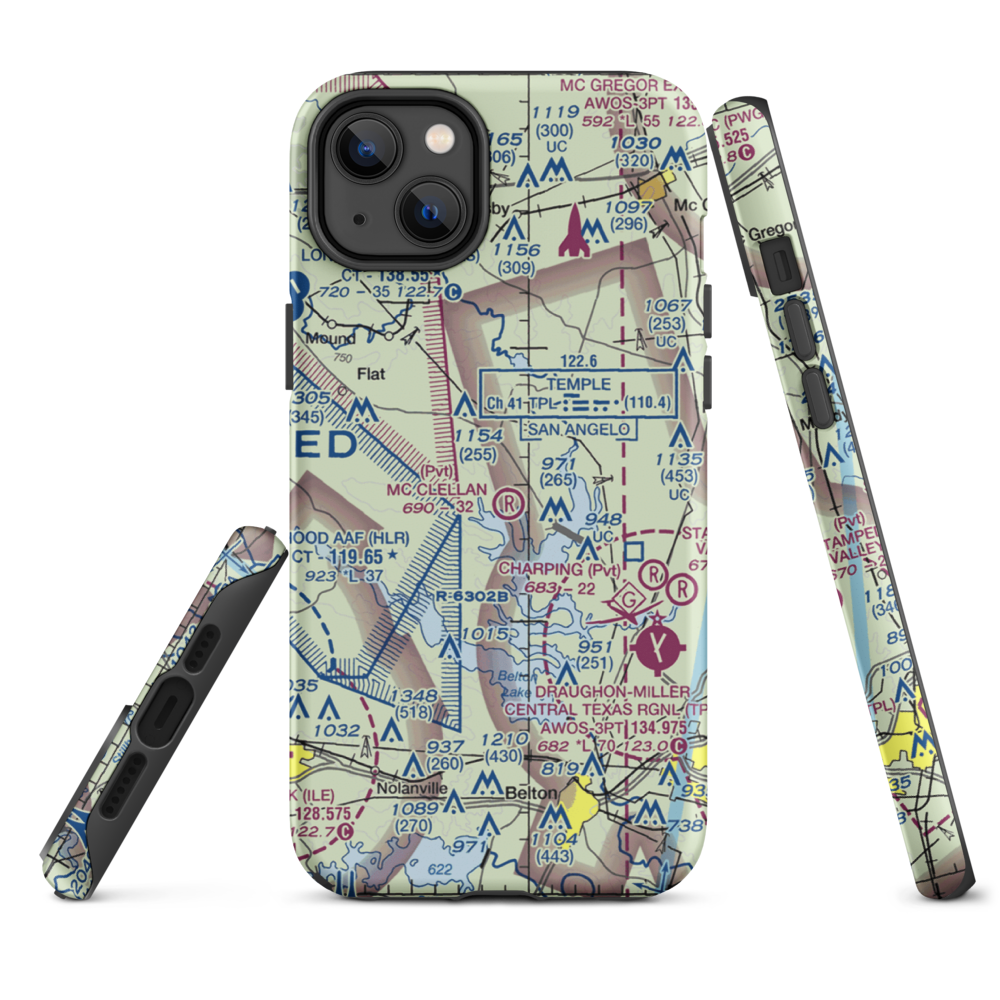 The Grove/Ranch Airport (23TX) VFR Sectional  Tough iPhone Case iPhone 14 Plus model shown