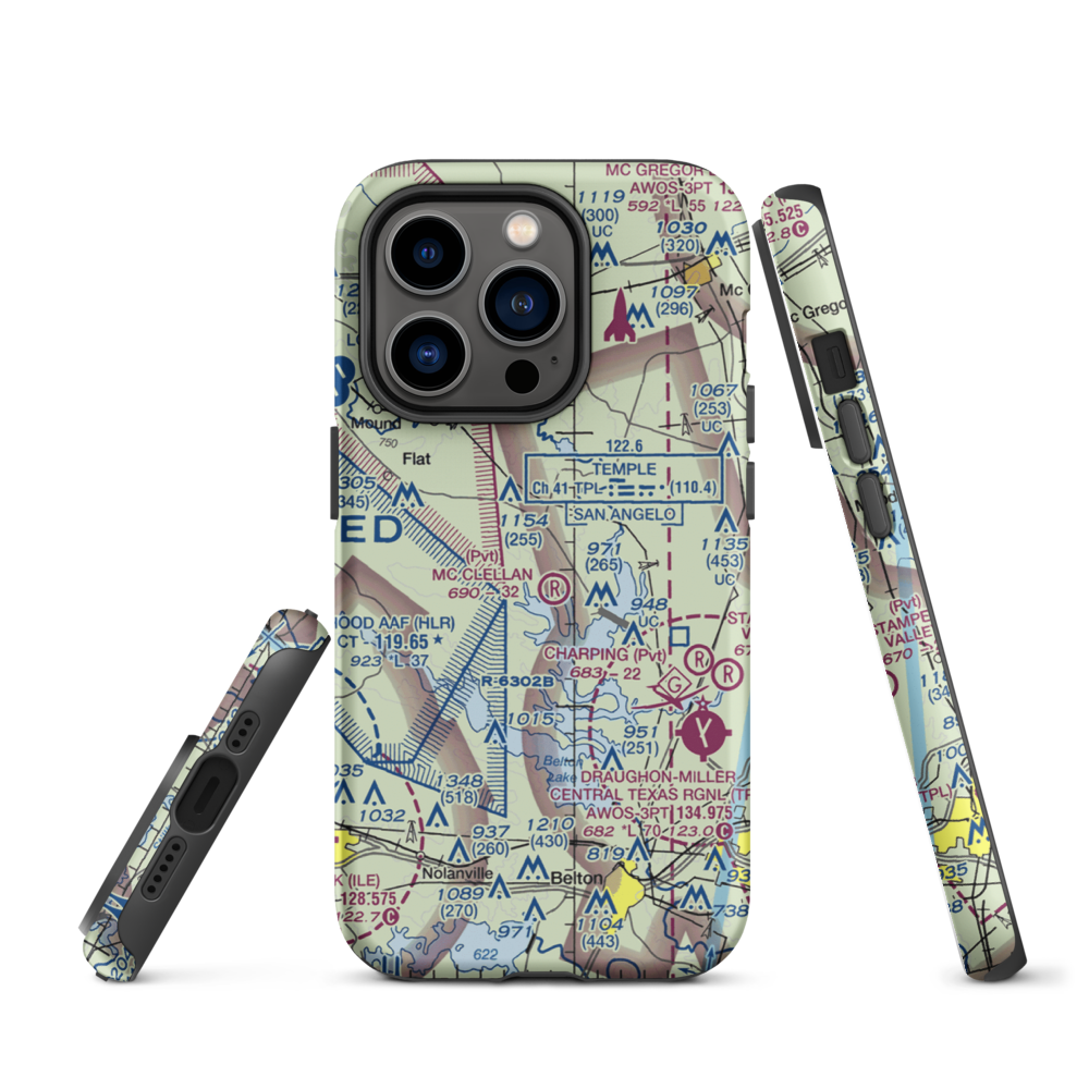 The Grove/Ranch Airport (23TX) VFR Sectional  Tough iPhone Case iPhone 14 Pro model shown