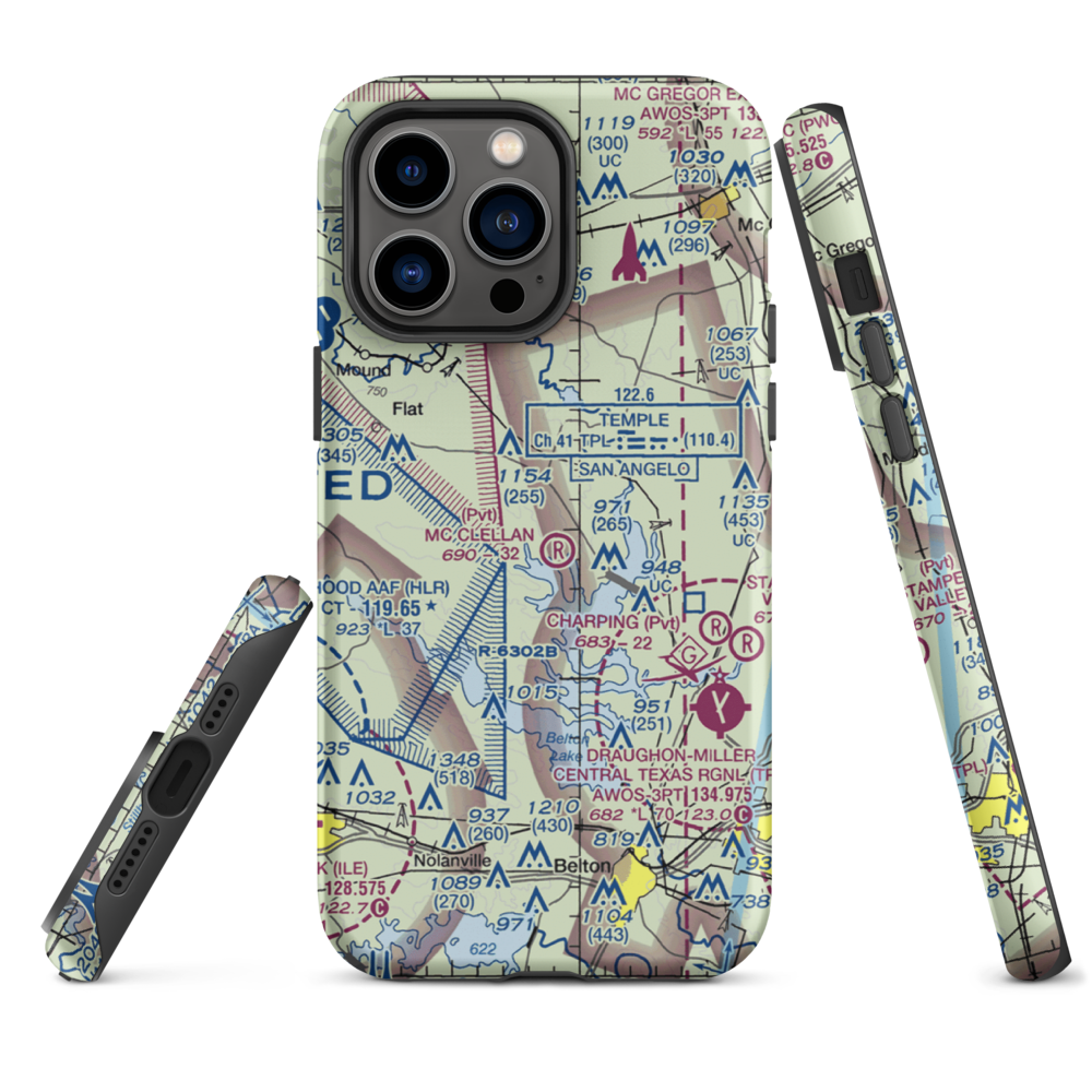 The Grove/Ranch Airport (23TX) VFR Sectional  Tough iPhone Case iPhone 14 Pro Max model shown