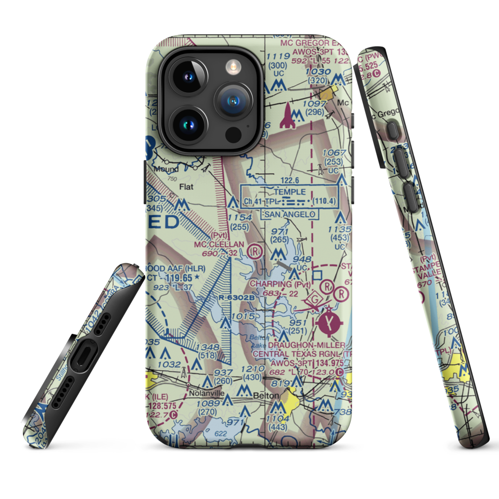 The Grove/Ranch Airport (23TX) VFR Sectional  Tough iPhone Case iPhone 15 Pro Max model shown
