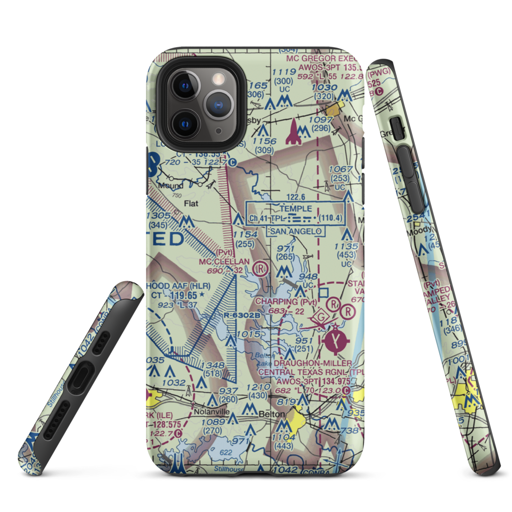 The Grove/Ranch Airport (23TX) VFR Sectional  Tough iPhone Case iPhone 11 Pro Max model shown