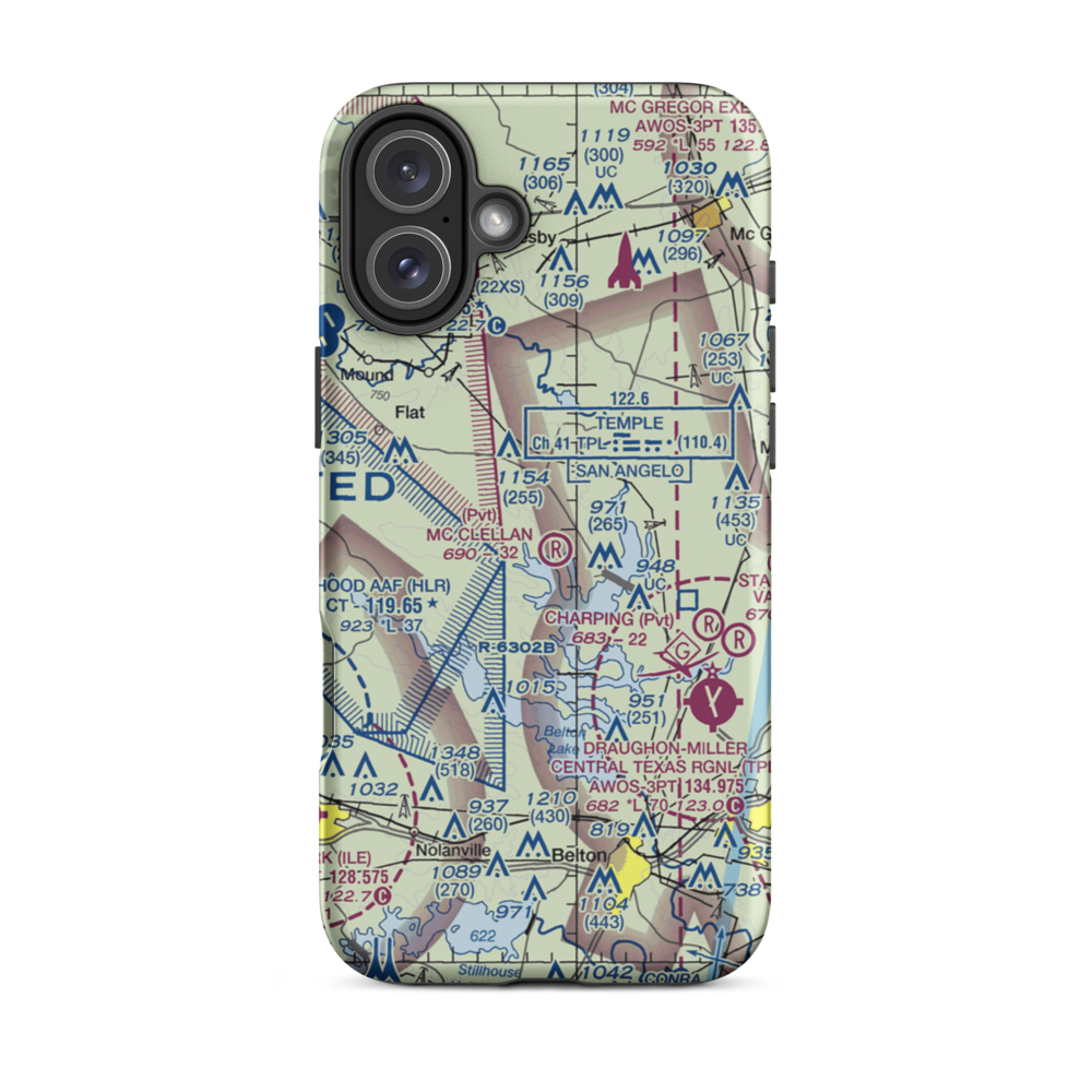 The Grove/Ranch Airport (23TX) VFR Sectional  Tough iPhone Case iPhone 16 Plus model shown