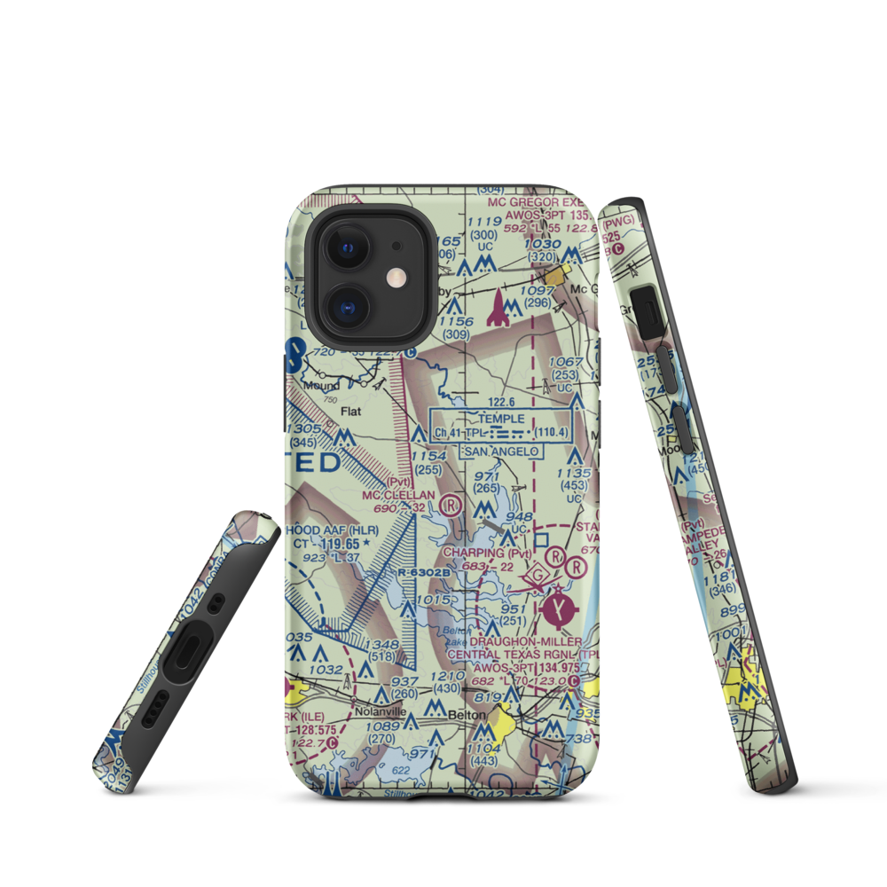 The Grove/Ranch Airport (23TX) VFR Sectional  Tough iPhone Case iPhone 12 mini model shown