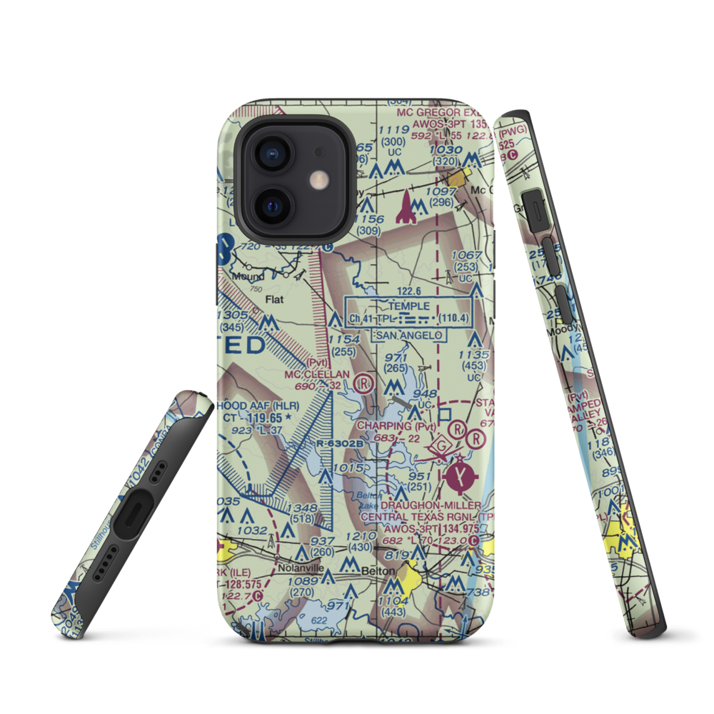 The Grove/Ranch Airport (23TX) VFR Sectional  Tough iPhone Case iPhone 12 model shown