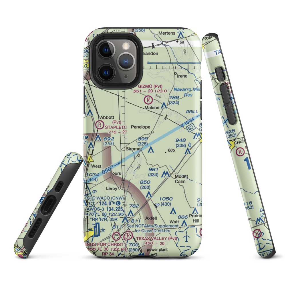 The Landing Airport (9XS1) VFR Sectional  Tough iPhone Case iPhone 11 Pro model shown