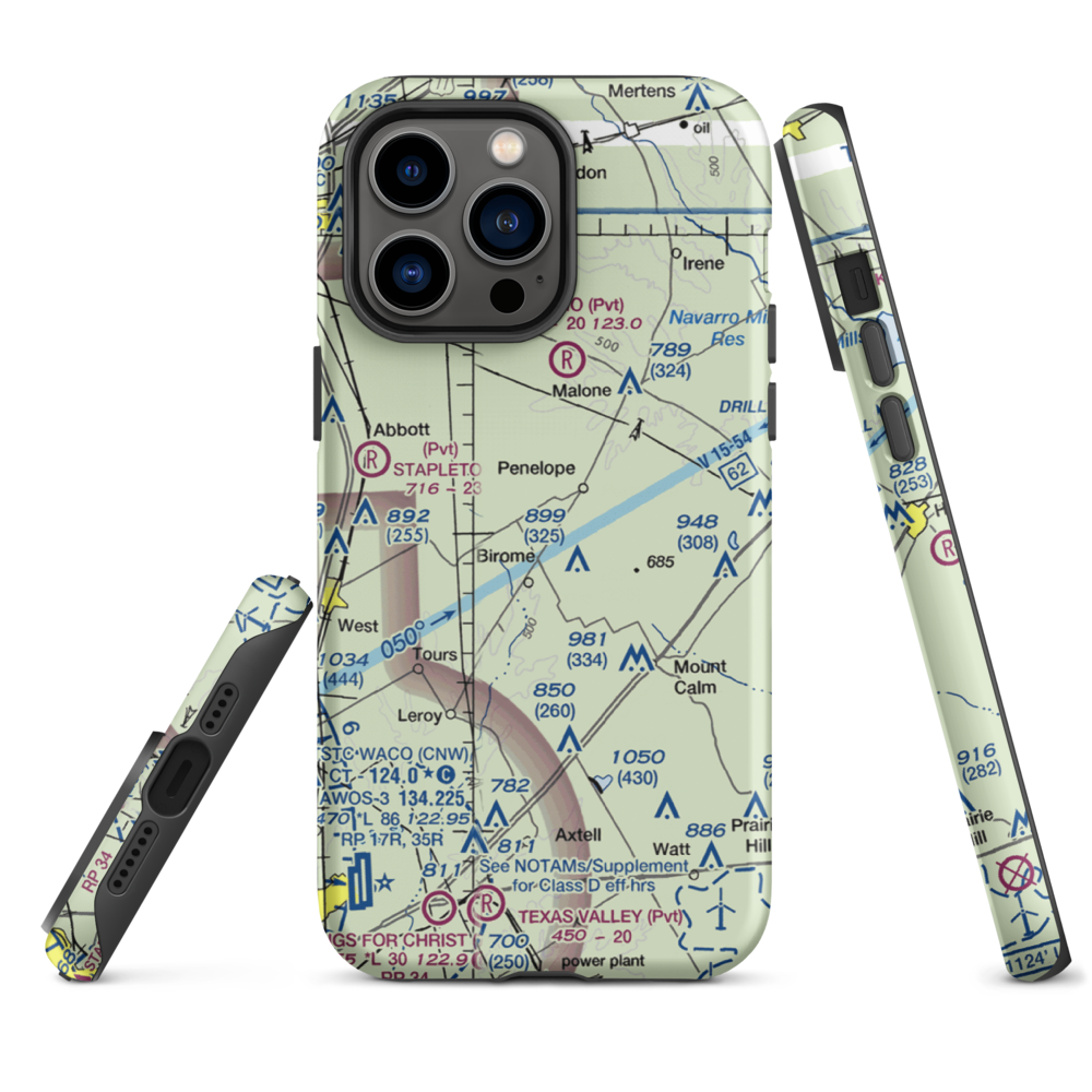 The Landing Airport (9XS1) VFR Sectional  Tough iPhone Case iPhone 14 Pro Max model shown