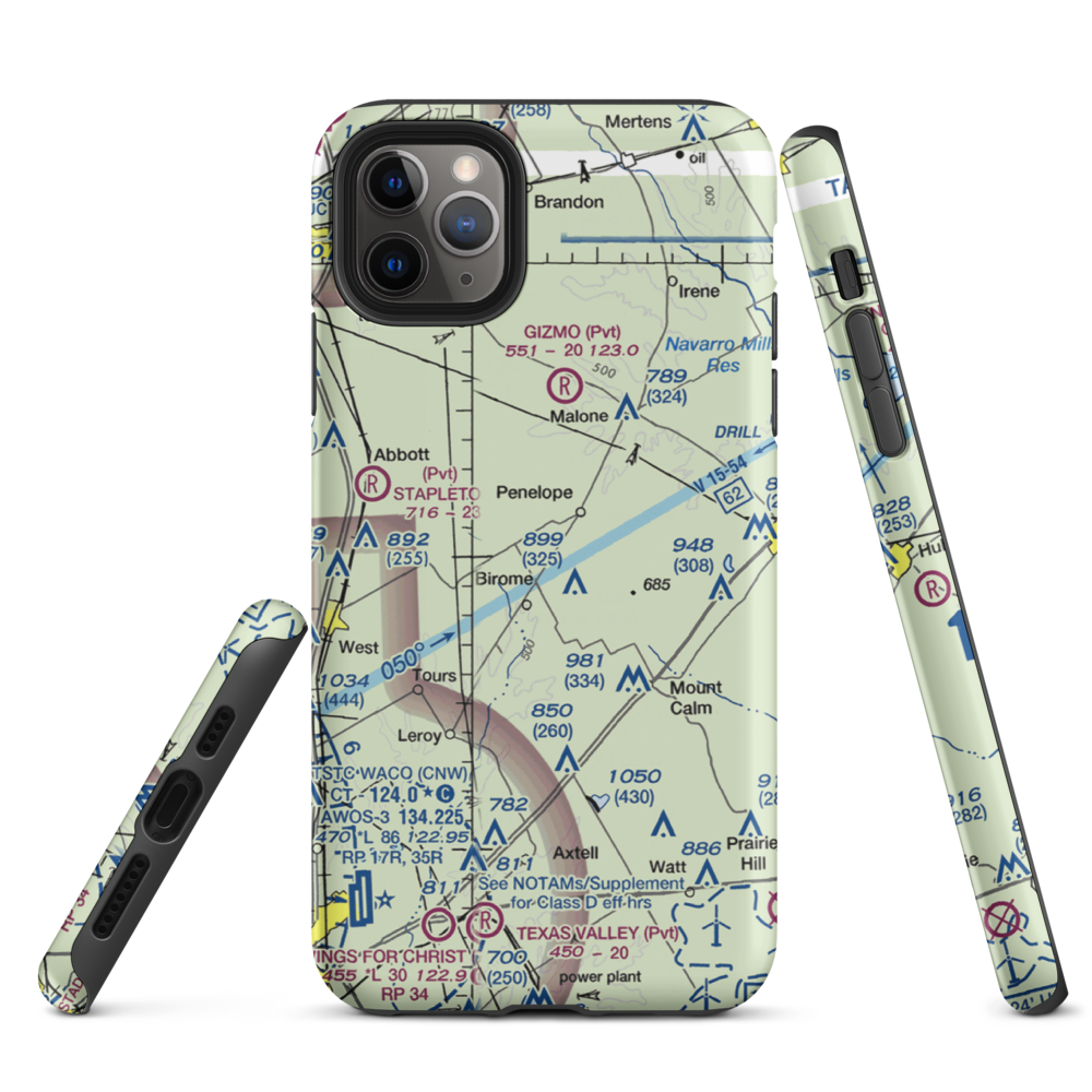 The Landing Airport (9XS1) VFR Sectional  Tough iPhone Case iPhone 11 Pro Max model shown